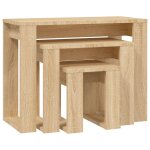 Vidaxl tables gigognes 3 pcs chêne sonoma aggloméré Vidaxl tables gigognes 3 pcs chêne sonoma aggloméré