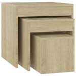 Vidaxl tables gigognes 3 pcs ch�ne sonoma agglom�r�
