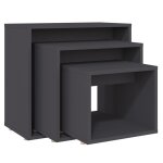 Vidaxl tables gigognes 3 pcs gris agglomr