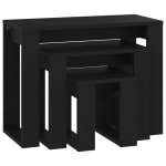 Vidaxl tables gigognes 3 pcs noir agglomr