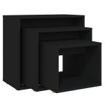 Vidaxl tables gigognes 3 pcs noir agglomr
