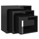 Vidaxl tables gigognes 3 pcs noir brillant agglom�r�