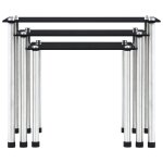 Vidaxl tables gigognes 3 pcs noir verre trempé Vidaxl tables gigognes 3 pcs noir verre trempé