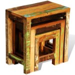 Vidaxl table gigogne 3 pcs vintage bois de rcupration