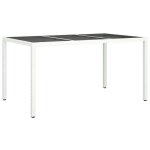 Vidaxl table de jardin 150x90x75 cm verre tremp / rsine tresse blanc