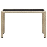 Vidaxl table de jardin beige 123x60x74 cm résine tressée Vidaxl table de jardin beige 123x60x74 cm résine tressée