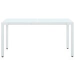 Vidaxl table de jardin blanc 150x90x75 cm rsine tresse