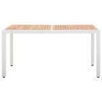 Vidaxl table de jardin blanc 150x90x75 cm résine tressée et acacia Vidaxl table de jardin blanc 150x90x75 cm résine tressée et acacia