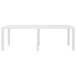 Vidaxl table de jardin blanc 220x90x72 cm plastique aspect de rotin