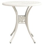 Vidaxl table de jardin blanc 78x78x72 cm aluminium coul