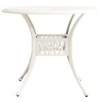 Vidaxl table de jardin blanc 90x90x74 cm aluminium coul