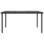Vidaxl table de jardin avec dessus en verre noir 150x90x74 cm acier