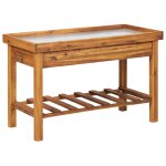 Vidaxl table de jardin avec dessus en zinc bois solide d'acacia