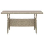 Vidaxl table de jardin gris 120x70x66 cm rsine tresse