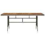Vidaxl table de jardin gris 160x70x72 cm résine tressée et acacia Vidaxl table de jardin gris 160x70x72 cm résine tressée et acacia