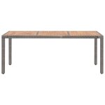 Vidaxl table de jardin gris 190x90x75cm résine tressée et acacia Vidaxl table de jardin gris 190x90x75cm résine tressée et acacia