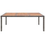 Vidaxl table de jardin gris 200x150x74 cm résine tressée et acacia Vidaxl table de jardin gris 200x150x74 cm résine tressée et acacia