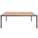 Vidaxl table de jardin gris 200x200x74 cm résine tressée et acacia Vidaxl table de jardin gris 200x200x74 cm résine tressée et acacia