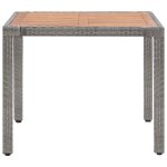 Vidaxl table de jardin gris 90x90x75cm résine tressée et bois d'acacia Vidaxl table de jardin gris 90x90x75cm résine tressée et bois d'acacia
