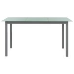 Vidaxl table de jardin gris clair 150x90x74 cm aluminium et verre