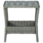 Vidaxl table de jardin gris clair 45x45x46, 5 cm résine tressée Vidaxl table de jardin gris clair 45x45x46, 5 cm résine tressée