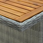 Vidaxl table de jardin gris clair résine tressée et bois d'acacia Vidaxl table de jardin gris clair résine tressée et bois d'acacia