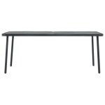 Vidaxl table de jardin gris fonc 180x83x72 cm acier