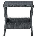 Vidaxl table de jardin gris foncé 45x45x46, 5 cm résine tressée Vidaxl table de jardin gris foncé 45x45x46, 5 cm résine tressée