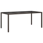 Vidaxl table de jardin marron 190x90x75 cm verre trempé / résine tressée Vidaxl table de jardin marron 190x90x75 cm verre trempé / résine tressée