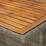 Vidaxl table de jardin marron rsine tresse et bois d'acacia massif