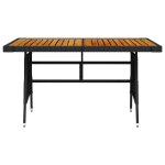 Vidaxl table de jardin noir 130x70x72 cm résine tressée et acacia Vidaxl table de jardin noir 130x70x72 cm résine tressée et acacia