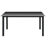 Vidaxl table de jardin noir 150 x 90 x 74 cm aluminium et verre