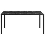 Vidaxl table de jardin noir 150x90x72 cm acier