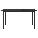Vidaxl table de jardin noir 150x90x74 cm aluminium et verre