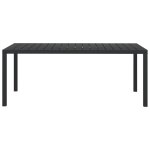Vidaxl table de jardin noir 185 x 90 x 74 cm aluminium et wpc
