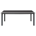 Vidaxl table de jardin noir 190 x 90 x 74 cm aluminium et verre