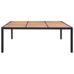 Vidaxl table de jardin noir 200x200x74 cm résine tressée et acacia Vidaxl table de jardin noir 200x200x74 cm résine tressée et acacia