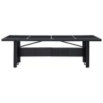 Vidaxl table de jardin noir 240x90x74 cm r�sine tress�e et verre