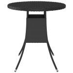 Vidaxl table de jardin noir 70x70x73 cm rsine tresse