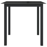 Vidaxl table de jardin noir 80x80x74 cm aluminium et verre