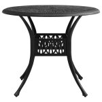 Vidaxl table de jardin noir 90x90x74 cm aluminium coul