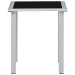 Vidaxl table de jardin noir et argent 41x41x45 cm acier et verre