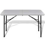 Vidaxl table de jardin pliable 122 cm blanche en hdpe Vidaxl table de jardin pliable 122 cm blanche en hdpe