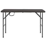 Vidaxl table de jardin pliante marron 120x60x74cm pehd aspect de rotin