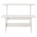 Vidaxl table � manger avec banc blanc bois de pin solide