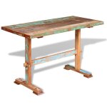 Vidaxl table à manger sur pied bois de récupération massif 120x58x78cm Vidaxl table à manger sur pied bois de récupération massif 120x58x78cm