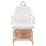 Vidaxl table de massage � 3 zones blanc similicuir
