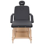Vidaxl table de massage � 3 zones noir similicuir