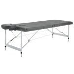 Vidaxl table de massage 4 zones cadre en aluminium anthracite 186x68cm