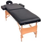 Vidaxl table de massage pliable  2 zones 10 cm d'paisseur noir